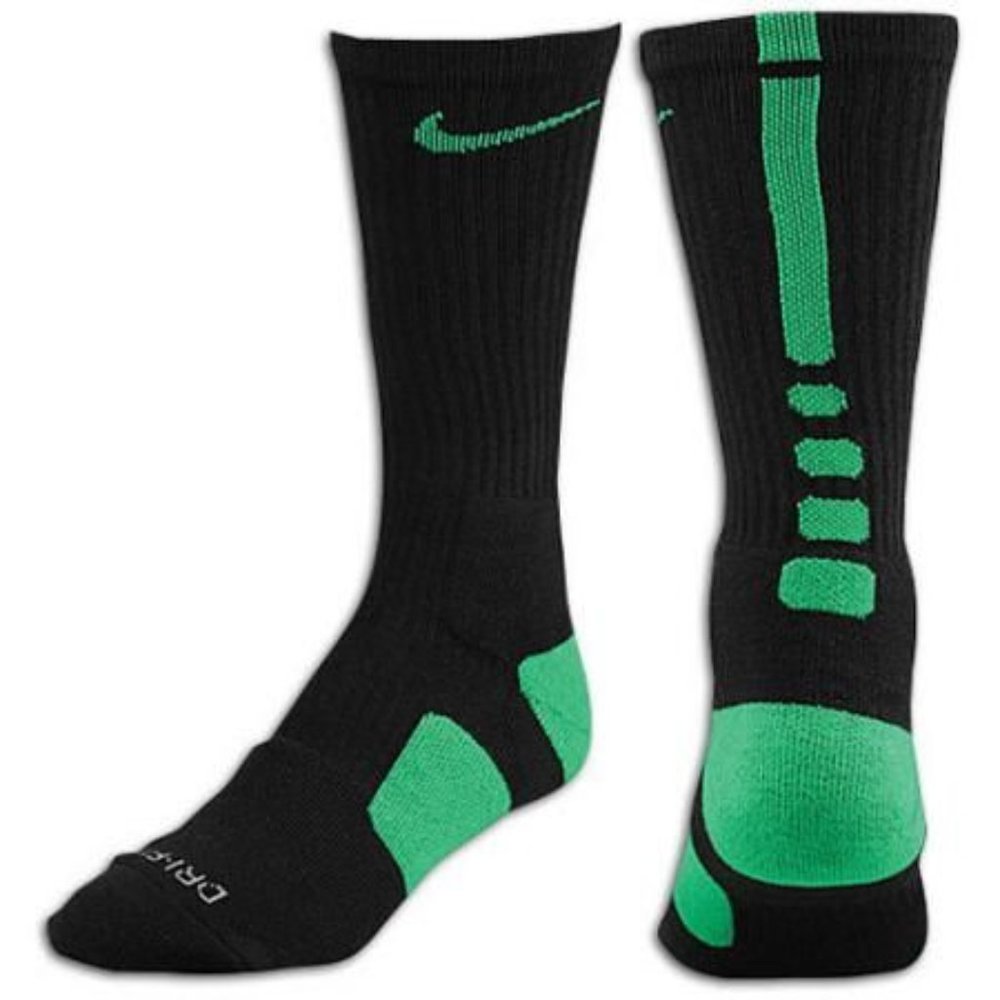 Men's Nike Elite Crew Socks | L | Black/Green